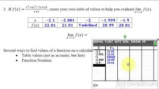 Calculus AB/BC – 1.4 Estimating Limit Values from Tables