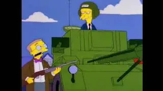 Mr Burns put a wrong cassette tape in tank (Meme)