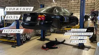 ВОССТАНОВЛЕНИЕ AUDI A4 b5 QUATTRO 1.8 turbo! ВСЕ ПРЕЛЕСТИ ВЛАДЕНИЯ!)