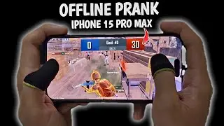 IPHONE 15 PRO MAX OFFLINE PRANK | 30 FREE POINTS | 1 VS 4 HANDCAM 120 FPS PUBG MOBILE