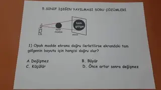 5.sınıf ışığın yayılması soru çözümleri 