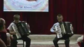 Дуэт аккордеонистов.Город Южный.