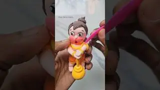 DIY Clay Art Hanuman ji 🧡 : tutorial #shorts