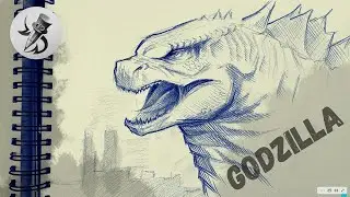 Как нарисовать Годзиллу карандашом просто. How to draw godzilla.