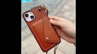 Leather wallet case with lanyard, available For iPhone 15/14/13/12/11.🐻😍