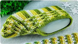 👌ЯРКИЕ ТАПОЧКИ-СЛЕДКИ СПИЦАМИ!!!💥Быстро, БЕЗ ШВОВ!👍 (МК для начинающих)