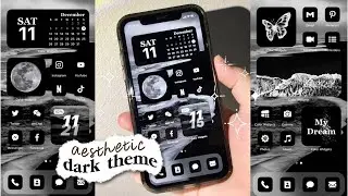 customize your iphone 🌒 iOS15 (dark theme) 🖤 |  how to have an aesthetic phone