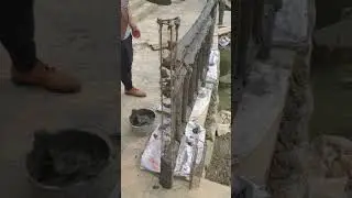 Concrete pouring process for cement railing posts