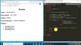 Creating Bio-Data Using HTML Tags