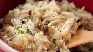 暖心暖胃菇菇料理_豌豆香蕈炊飯