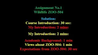 Assignment No1 Wildlife ZOO-504
