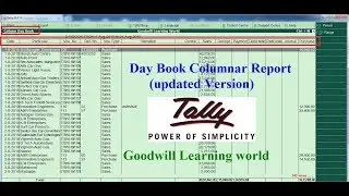 Tally TDL for Day Book Columnar Report with Export and print Option Updated version