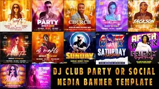 12+ DJ Club Party Or Social Media Banner Photoshop Tutorial