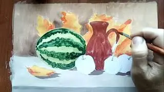 Осенний натюрморт гуашью