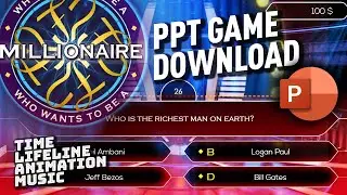Download Who wants to be a Millionaire PowerPoint Free Game Template (Sound, Animations VBA)