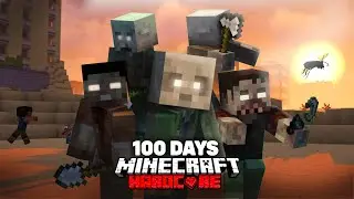 I Spent 100 Days in a Zombie Apocalyptic Desert in Hardcore Minecraft!