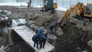 Влог #11 Сәтсіздік! Самосвал құлады! Экскаватормен тұрғыздық!