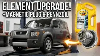 Honda Element 4 cyl 2.4L Oil Change 5W 20 with Pennzoil Ultra Platinum Magnetic Drain Plug