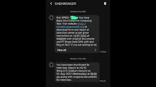 SINDH RANGERS INTERVIEW MESSAGES STARTED 2023 || SINDH RANGERS JOBS 2023
