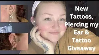Tattoo Giveaway, Piercing my ears (again LOL) and showing you guys my new tattoos & piercings  ☺️