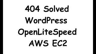 AWS WordPress: OpenLiteSpeed WordPress Website shows 404 Error [Solved]