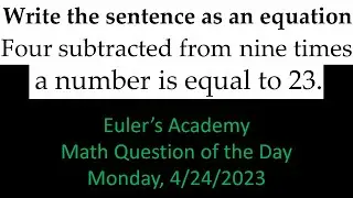 Math Question of the Day: Monday April 24th, 2023