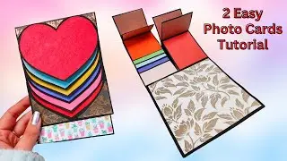 2 Easy Photo/Scrapbook Cards Tutorial | How to make Cards for Scrapbook | Scrapbook Cards Ideas