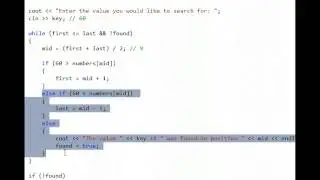 C++ binary search