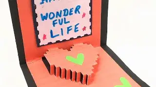Pixel Heart POPUP Card - DIY Tutorial by Paper Folds - 968