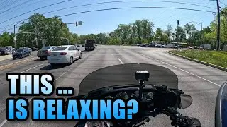 Riding a motorcycle is relaxing!