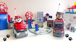 Paw Patrol Gaint City Play sets Review | Moto Pups | Mighty Movie | Cat Pack | Marshall ASMR
