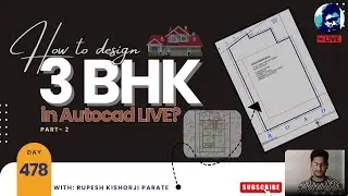 How to design a 3BHK in AutoCAD? LIVE | How to design floor plan | AutoCAD Tutorial  | Rupesh range