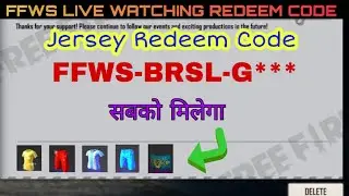 Today Redeem Code | FF Redeem Code | Jersey Redeem Code | New Redeem Code | Garena Free Fire |