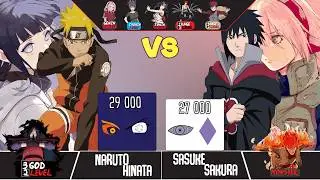 Naruto and Hinata vs. Sasuke and Sakura Power levels Scaling | [2024] Every Form