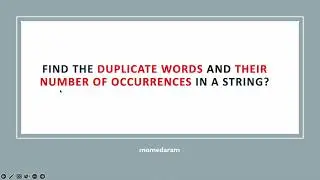 find the duplicate words and their number of occurrences in a string