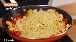Garnélás-chilis spagetti a Delimano Mediterraneo edényekben