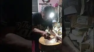 Modifying warped acoustic guitar body - Trim the bridge down to the desired height #acousticguitar