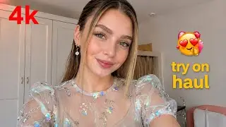 See-Through 4K Transparent Style | Cute GOLDDress Try on Haul | Pretty Lingerie | Mesh | clothing