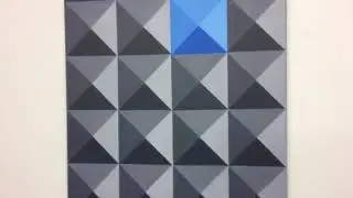 Original Op Art Geometric Canvas Painting