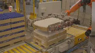 Celda robotizada para paletizado y plegado de caja 📦