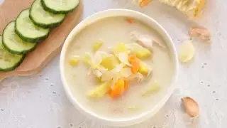 Зимний суп из запеченной курицы