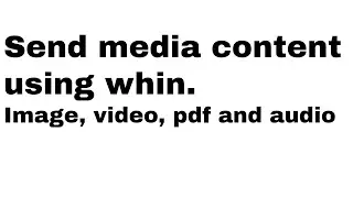 API: send media whatsapps (video, audio, image, pdf)