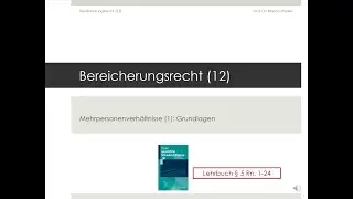 Gesetzliche Schuldverhältnisse - Bereicherungsrecht (12)