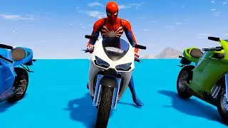 GTA V Spiderman Crazy Stunt Race #spiderman
