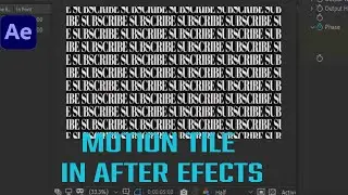 How to use motion tile effect in after effects 