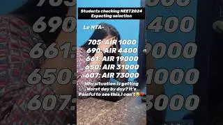 Huge Marks Vs rank inflation😱|Unexpected NEET 2024 result🤯#neet #neet2024 #neet2024result