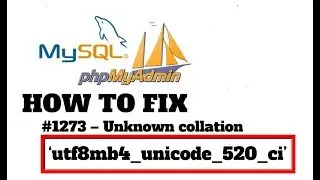 How To Fix PHPMyAdmin MySql  Error - 