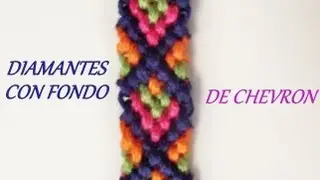 Pulsera de Hilo: Diamantes con Fondo de Chevron