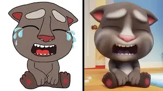 My Talking tom 2 is here funny drawing meme  Laugh my tal funny video drawing video🥰😆😁😁👍🙏
