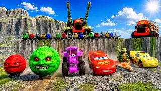 Giant Lava Pit Challenge BeamNG | Big vs Small Cars BRUTAL Survival